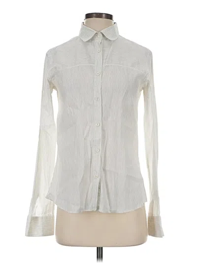 Pre-owned Billy Reid Long Sleeve Button Down Shirt In Ivory