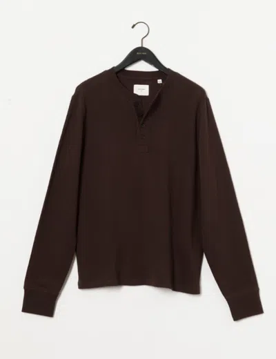 Billy Reid Long-sleeve French Terry Henley - Oatmeal