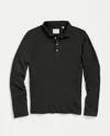 Billy Reid Pensacola Long Sleeve Organic Cotton Pocket Polo In Black