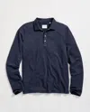 Billy Reid Long-sleeve Herringbone Polo In Blue