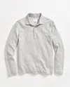 Billy Reid Long Sleeve Herringbone Polo In Grey