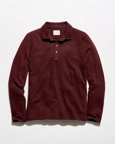 Billy Reid Long Sleeve Herringbone Polo In Plum