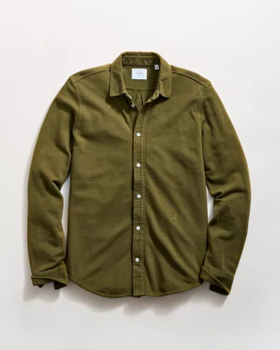 Billy Reid Long Sleeve Knit Yellowhammer Shirt In Gray