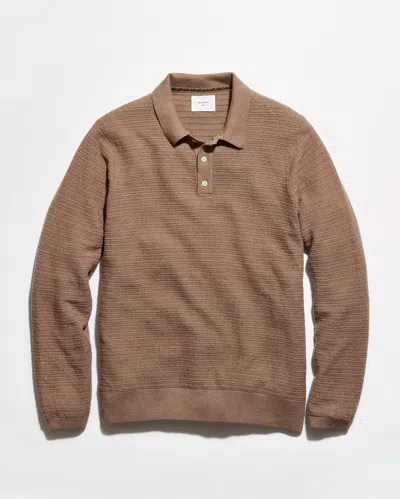Billy Reid Long Sleeve Lachlan Links Polo In British Khaki