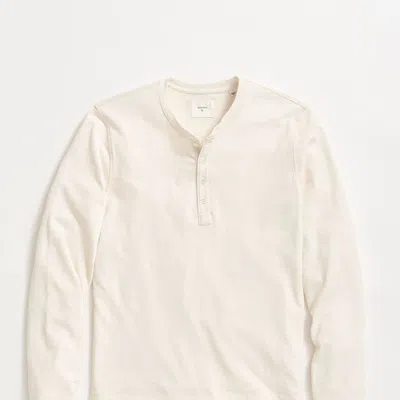 Billy Reid Long Sleeve Organic Cotton Henley In White