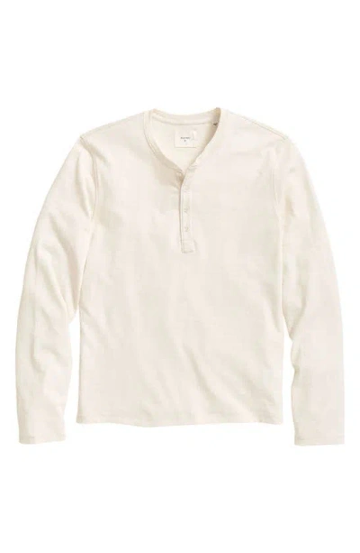 Billy Reid Long Sleeve Organic Pima Cotton Henley In Tinted White