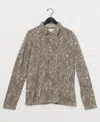 Billy Reid Long Sleeve Pelican Jacquard Shirt In Mole/antique White
