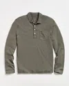 Billy Reid Pensacola Long Sleeve Organic Cotton Pocket Polo In Green