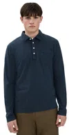 Billy Reid Long Sleeve Pensacola Polo Navy In Navy