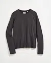 Billy Reid Long Sleeve Sueded Cotton Crew In Black