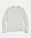 Billy Reid Long-sleeve Sueded Cotton Crew In Silver