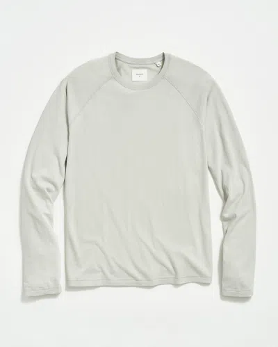 Billy Reid Long-sleeve Sueded Cotton Crew In Silver