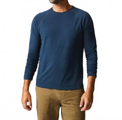 Long Sleeve Sueded Cotton Crewneck Shirt In Carbon Blue from Billy Reid