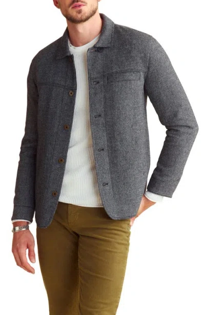 Billy Reid Madison Wool Herringbone Shirt Jacket In Charcoal