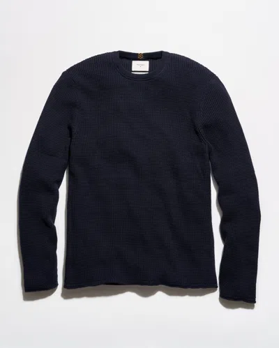 Billy Reid Martin Mini Waffle Crew In Blue