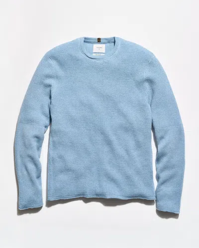 Billy Reid Martin Mini Waffle Crew In Chambray Blue Heather