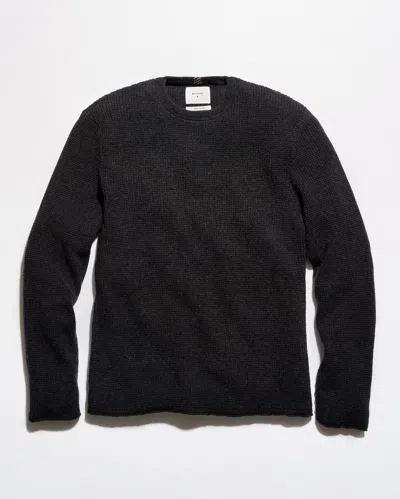 Billy Reid Martin Mini Waffle Crew In Charcoal Heather