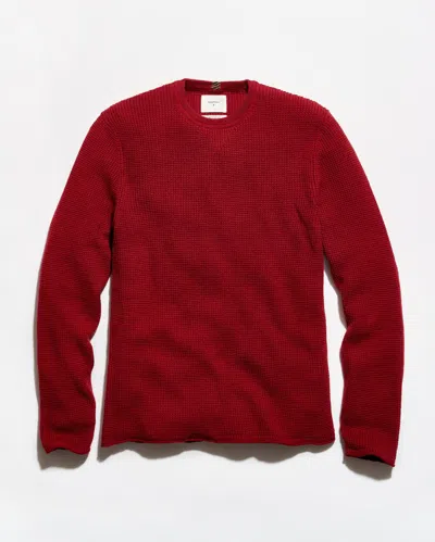 Billy Reid Martin Mini Waffle Crew In Dark Cherry
