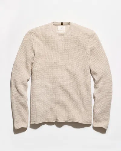 Billy Reid Martin Mini Waffle Crew In Oatmeal Heather