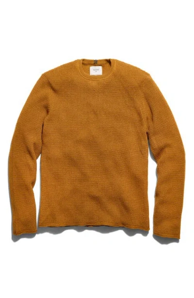 Billy Reid Martin Mini Waffle Crewneck Cotton & Cashmere Sweater In Brown