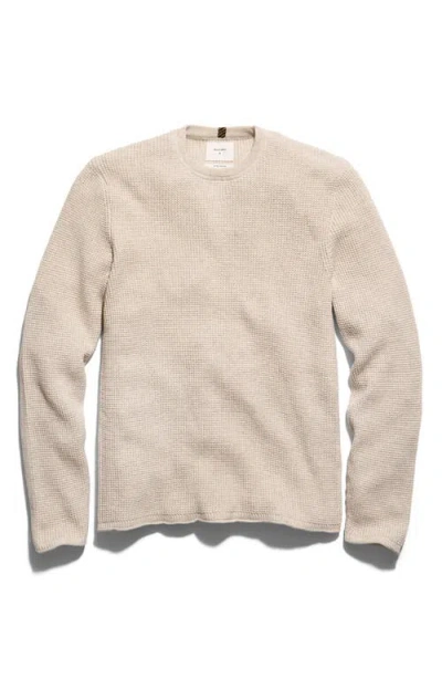 Billy Reid Martin Mini Waffle Crewneck Cotton & Cashmere Sweater In Transparent