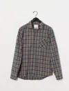 Billy Reid Melange Block Plaid John T Shirt - Grey Melange Multi In Grey Melange Multi