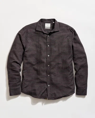 Billy Reid Melange Gingham Cedar Shirt In Brown