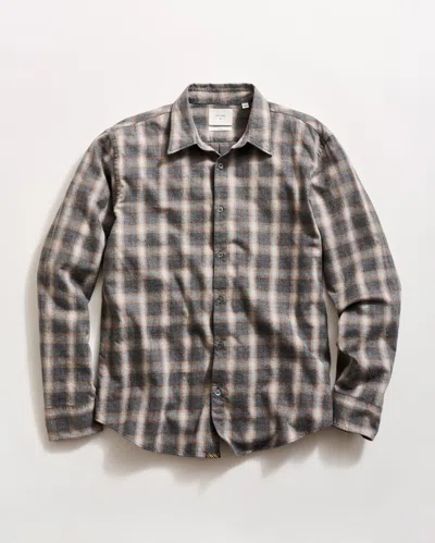 Billy Reid Melange Grid Plaid Wilson Shirt In Gray
