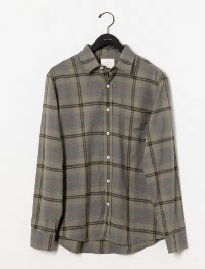 Billy Reid Melange Large Scale Plaid Cypress Shirt - Grey Melange