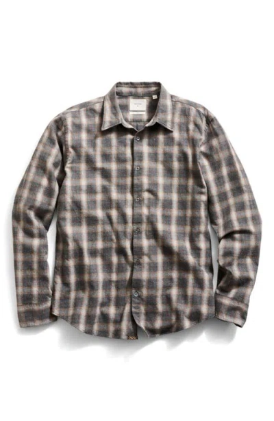 Billy Reid Mélange Plaid Button-up Shirt In Gray