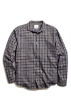 Billy Reid Mélange Plaid Cotton Button-up Shirt In Blue