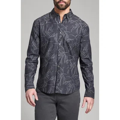 Billy Reid Mélange Reeds Wilson Button-up Shirt In Black