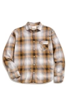 Billy Reid Melange Shadow Plaid John T Shirt In Honey/multi