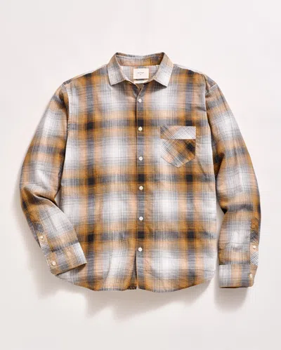 Billy Reid Melange Shadow Plaid John T Shirt In Honey Multi