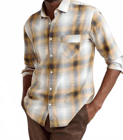 Billy Reid Melange Shadow Plaid John T Shirt In Honey Multi