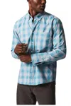 Billy Reid Melange Shadow Plaid Tuscumbia Shirt In Grey/smoke Blue In Multi