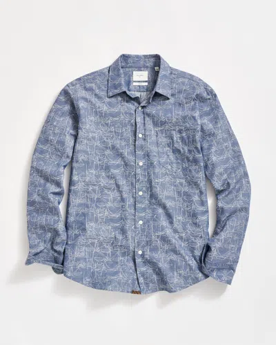 Billy Reid Melange Shrimp Boat Cypress Shirt In Dark Denim