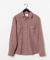 Billy Reid Melange Western Shirt In Cabernet Melange