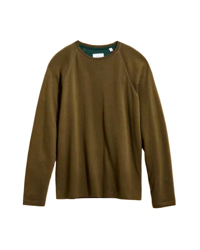 Billy Reid Men's Raglan Crew Neck Sweatshirt In Dark Olive In Brown