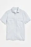 Billy Reid Men's Short Sleeve Hemp Cotton Knit Shirt In Pebble In Grey