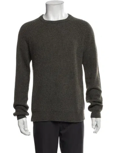 Pre-owned Billy Reid Merino Wool Crew Neck Pullover In Green