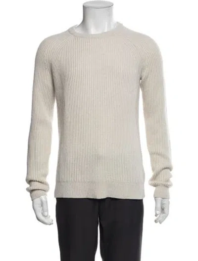 Pre-owned Billy Reid Merino Wool Crew Neck Pullover In Neutral