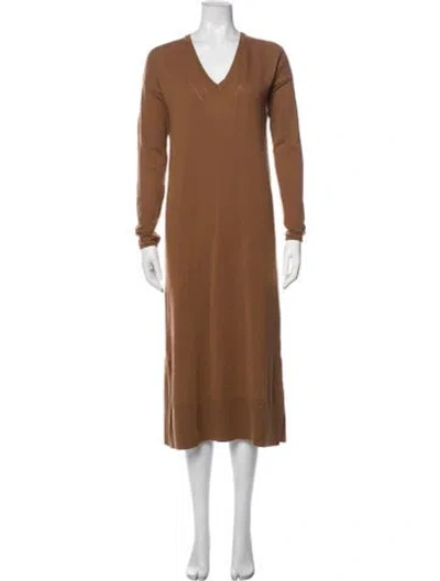 Pre-owned Billy Reid Merino Wool Long Dress W/ Tags In Brown