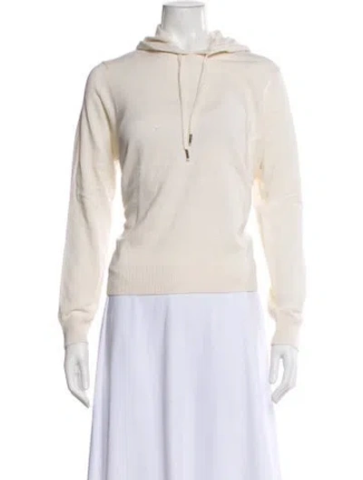 Pre-owned Billy Reid Merino Wool Mock Neck Sweater In White