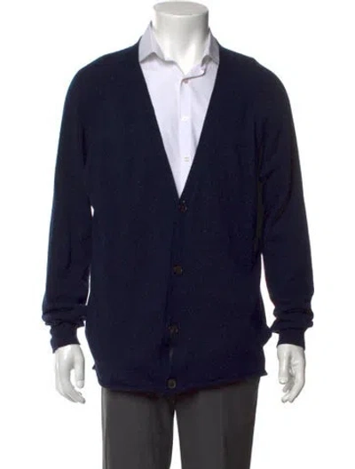 Pre-owned Billy Reid Merino Wool Open Front Cardigan In Black