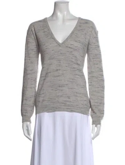 Pre-owned Billy Reid Merino Wool Patterned Sweater In Gray