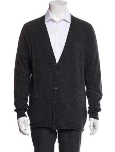 Pre-owned Billy Reid Merino Wool V-neck Cardigan In Black