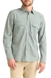 Billy Reid Micocheck Cotton Seersucker Button-up Shirt In Green