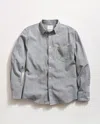 Billy Reid Micro-check Msl 1-pocket Shirt In Gray