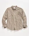 Billy Reid Micro-herringbone Plaid Tuscumbia Shirt Button-down In Scarab/barley
